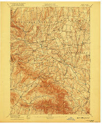 Durham New York Historical topographic map, 1:62500 scale, 15 X 15 Minute, Year 1894