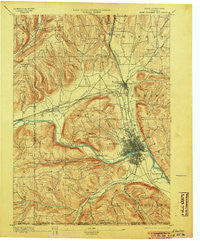 Elmira New York Historical topographic map, 1:62500 scale, 15 X 15 Minute, Year 1895