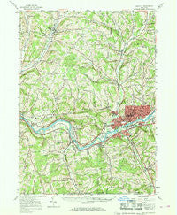 Endicott New York Historical topographic map, 1:62500 scale, 15 X 15 Minute, Year 1956