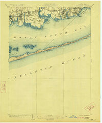 Fire Island New York Historical topographic map, 1:62500 scale, 15 X 15 Minute, Year 1903