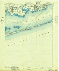 Fire Island New York Historical topographic map, 1:62500 scale, 15 X 15 Minute, Year 1903
