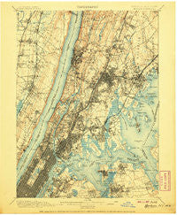 Harlem New York Historical topographic map, 1:62500 scale, 15 X 15 Minute, Year 1900