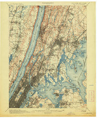 Harlem New York Historical topographic map, 1:62500 scale, 15 X 15 Minute, Year 1900