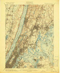 Harlem New York Historical topographic map, 1:62500 scale, 15 X 15 Minute, Year 1900