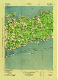 Islip New York Historical topographic map, 1:125000 scale, 30 X 30 Minute, Year 1942