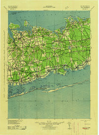 Islip New York Historical topographic map, 1:125000 scale, 30 X 30 Minute, Year 1942