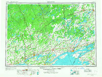 Kingston New York Historical topographic map, 1:250000 scale, 1 X 2 Degree, Year 1954