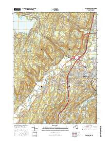 Kingston West New York Current topographic map, 1:24000 scale, 7.5 X 7.5 Minute, Year 2016