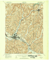 Olean New York Historical topographic map, 1:62500 scale, 15 X 15 Minute, Year 1938