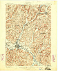 Olean New York Historical topographic map, 1:62500 scale, 15 X 15 Minute, Year 1898