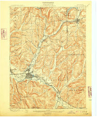 Olean New York Historical topographic map, 1:62500 scale, 15 X 15 Minute, Year 1898