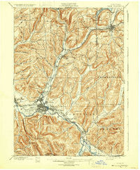 Olean New York Historical topographic map, 1:62500 scale, 15 X 15 Minute, Year 1898