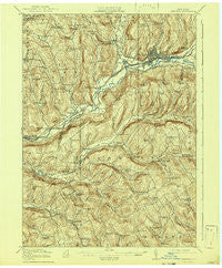 Oneonta New York Historical topographic map, 1:62500 scale, 15 X 15 Minute, Year 1918