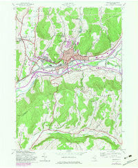 Oneonta New York Historical topographic map, 1:24000 scale, 7.5 X 7.5 Minute, Year 1943