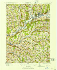 Oneonta New York Historical topographic map, 1:62500 scale, 15 X 15 Minute, Year 1915