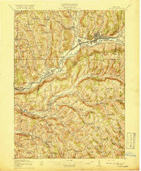 Oneonta New York Historical topographic map, 1:62500 scale, 15 X 15 Minute, Year 1918