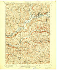 Oneonta New York Historical topographic map, 1:62500 scale, 15 X 15 Minute, Year 1918