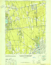 Patchogue New York Historical topographic map, 1:24000 scale, 7.5 X 7.5 Minute, Year 1947