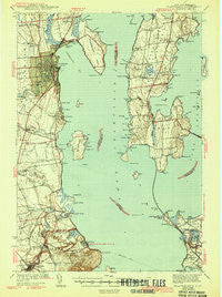 Plattsburg New York Historical topographic map, 1:62500 scale, 15 X 15 Minute, Year 1943