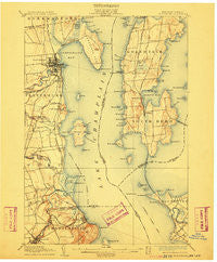 Plattsburg New York Historical topographic map, 1:62500 scale, 15 X 15 Minute, Year 1906