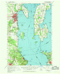 Plattsburgh New York Historical topographic map, 1:62500 scale, 15 X 15 Minute, Year 1956