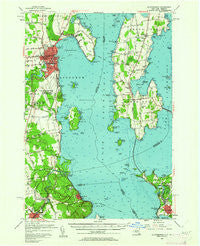 Plattsburgh New York Historical topographic map, 1:62500 scale, 15 X 15 Minute, Year 1956