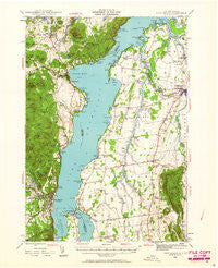 Port Henry Vermont Historical topographic map, 1:62500 scale, 15 X 15 Minute, Year 1945