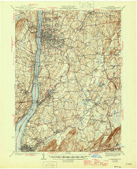 Poughkeepsie New York Historical topographic map, 1:62500 scale, 15 X 15 Minute, Year 1943