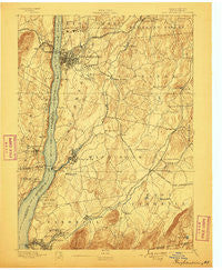 Poughkeepsie New York Historical topographic map, 1:62500 scale, 15 X 15 Minute, Year 1894