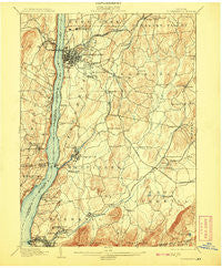Poughkeepsie New York Historical topographic map, 1:62500 scale, 15 X 15 Minute, Year 1903
