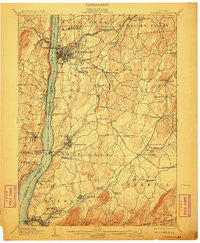 Poughkeepsie New York Historical topographic map, 1:62500 scale, 15 X 15 Minute, Year 1903