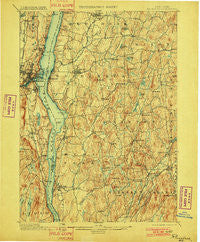 Rhinebeck New York Historical topographic map, 1:62500 scale, 15 X 15 Minute, Year 1898