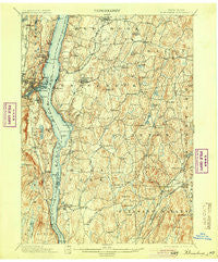 Rhinebeck New York Historical topographic map, 1:62500 scale, 15 X 15 Minute, Year 1898