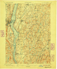 Rhinebeck New York Historical topographic map, 1:62500 scale, 15 X 15 Minute, Year 1898