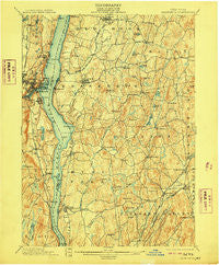 Rhinebeck New York Historical topographic map, 1:62500 scale, 15 X 15 Minute, Year 1898