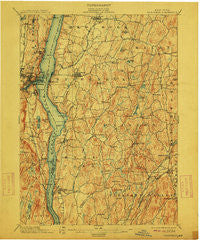 Rhinebeck New York Historical topographic map, 1:62500 scale, 15 X 15 Minute, Year 1898