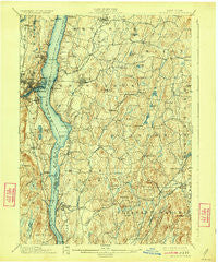 Rhinebeck New York Historical topographic map, 1:62500 scale, 15 X 15 Minute, Year 1898