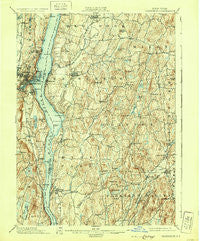 Rhinebeck New York Historical topographic map, 1:62500 scale, 15 X 15 Minute, Year 1898