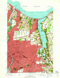 Rochester East New York Historical topographic map, 1:24000 scale, 7.5 X 7.5 Minute, Year 1952