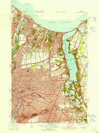 Rochester East New York Historical topographic map, 1:24000 scale, 7.5 X 7.5 Minute, Year 1952