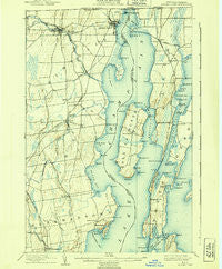 Rouses Point New York Historical topographic map, 1:62500 scale, 15 X 15 Minute, Year 1907