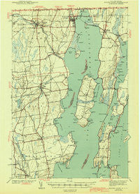 Rouses Point New York Historical topographic map, 1:62500 scale, 15 X 15 Minute, Year 1943