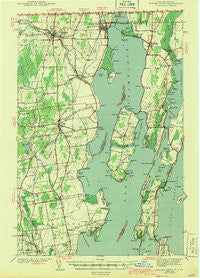 Rouses Point New York Historical topographic map, 1:62500 scale, 15 X 15 Minute, Year 1943