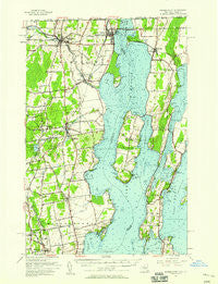 Rouses Point New York Historical topographic map, 1:62500 scale, 15 X 15 Minute, Year 1956