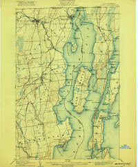 Rouses Point New York Historical topographic map, 1:62500 scale, 15 X 15 Minute, Year 1907