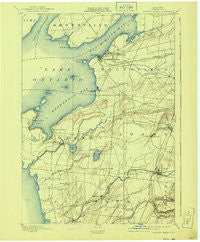 Sackets Harbor New York Historical topographic map, 1:62500 scale, 15 X 15 Minute, Year 1895