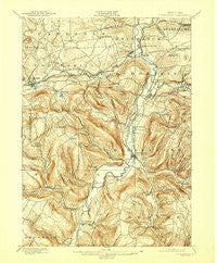 Schoharie New York Historical topographic map, 1:62500 scale, 15 X 15 Minute, Year 1900