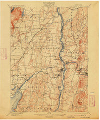 Schuylerville New York Historical topographic map, 1:62500 scale, 15 X 15 Minute, Year 1900