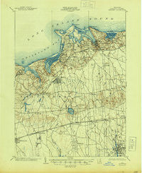 Setauket New York Historical topographic map, 1:62500 scale, 15 X 15 Minute, Year 1904