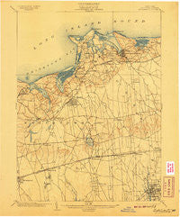 Setauket New York Historical topographic map, 1:62500 scale, 15 X 15 Minute, Year 1904